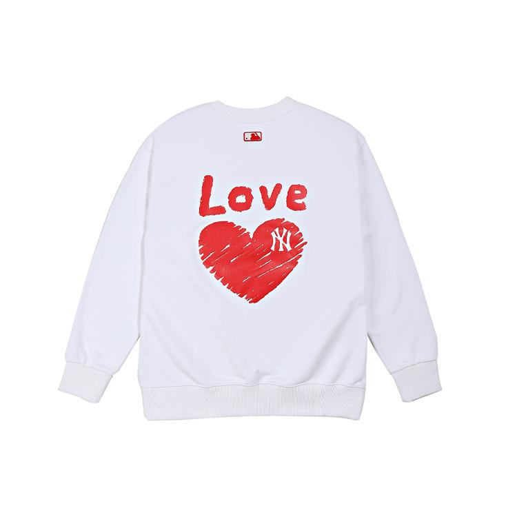 New MLB Heart Love Sweatshirts Unisex White 31MTL2111-50W