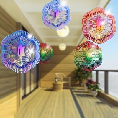 Altıgen 3D Renkli Rüzgar Spinner Kuş Reflektör Son Derece Yansıtıcı Kapalı Açık Bahçe Yard Çiftlik Asılı Çan Kuş Caydırıcı Süs Kolye