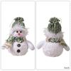 Pack of 2 Christmas Snowman Ornament with Knitted Hat and Scarve Decorative LED Lights Holiday Decoration Accessories