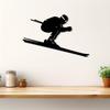 Sporty Skiing Metal Wall Art Sculpture Outdoor Fence Patio Home Decor Christmas Gift