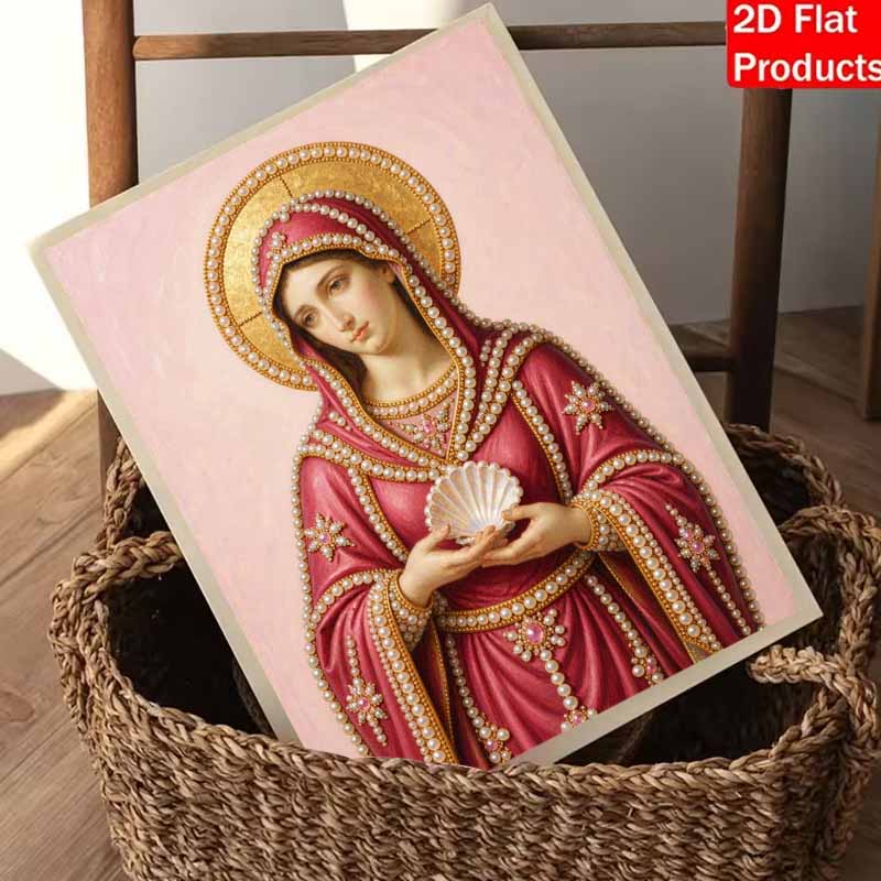DIY 3D Pearl Diamond Painting Art Set Virgin Mary Religious Home Decor Art Set Wall Art