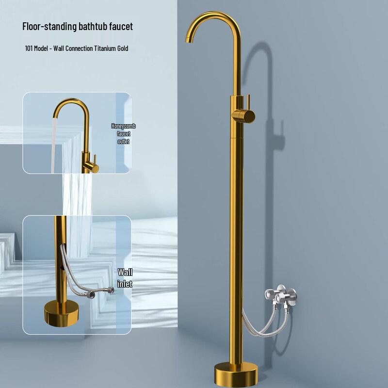 Tai Ju Fu Model 101 Titanium Gold In-Wall Bathtub Faucet