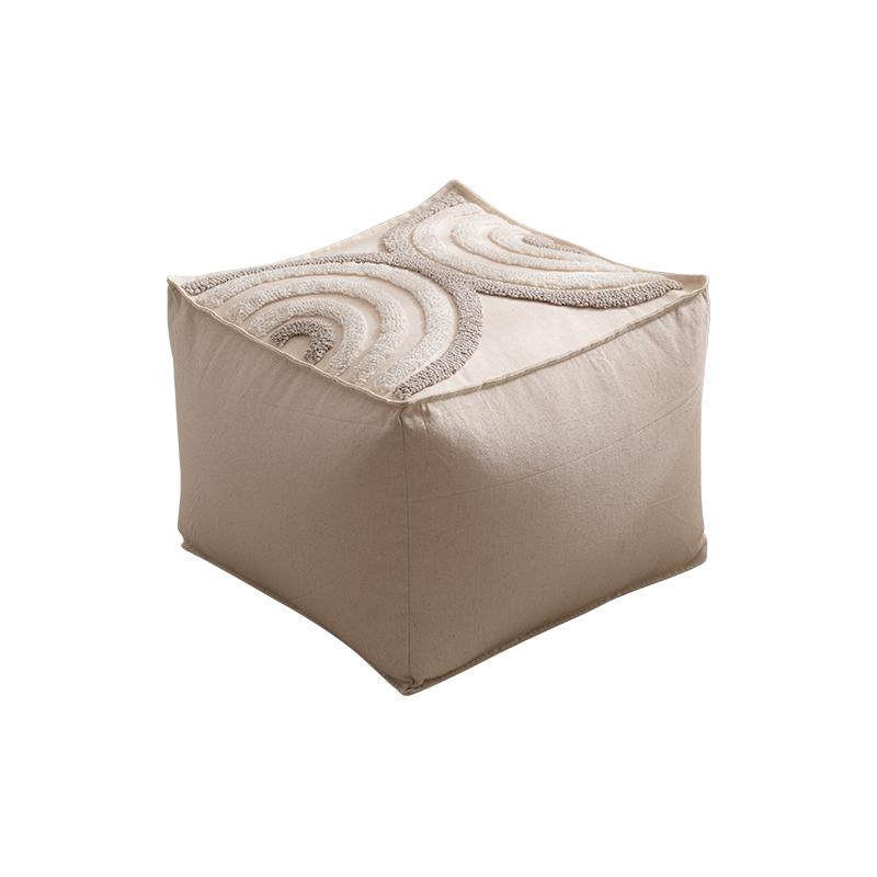 Japanese-Style Sofa Footrest Upholstered Fabric Ottoman Removable & Washable Soft Stool Luxurious Entryway Shoe Bench