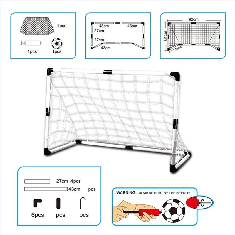 Mini Folding Kids Indoor/Outdoor Durable Football Training Sport Play Games Kit Portable Soccer Ball Net Goal Set Children Gift