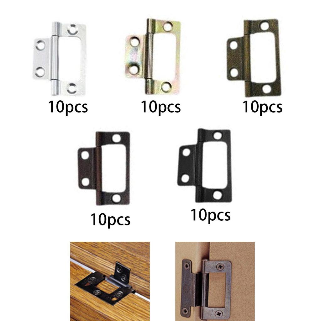 10 Pieces Door Hinges Hardware Iron Easy Installation Rotation Accessories for Living Room Bedroom Wooden Doors Farmhouse