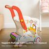 Wooden Infant Pusher Cart Cutout Openings Push Stacking Rings Play for Young