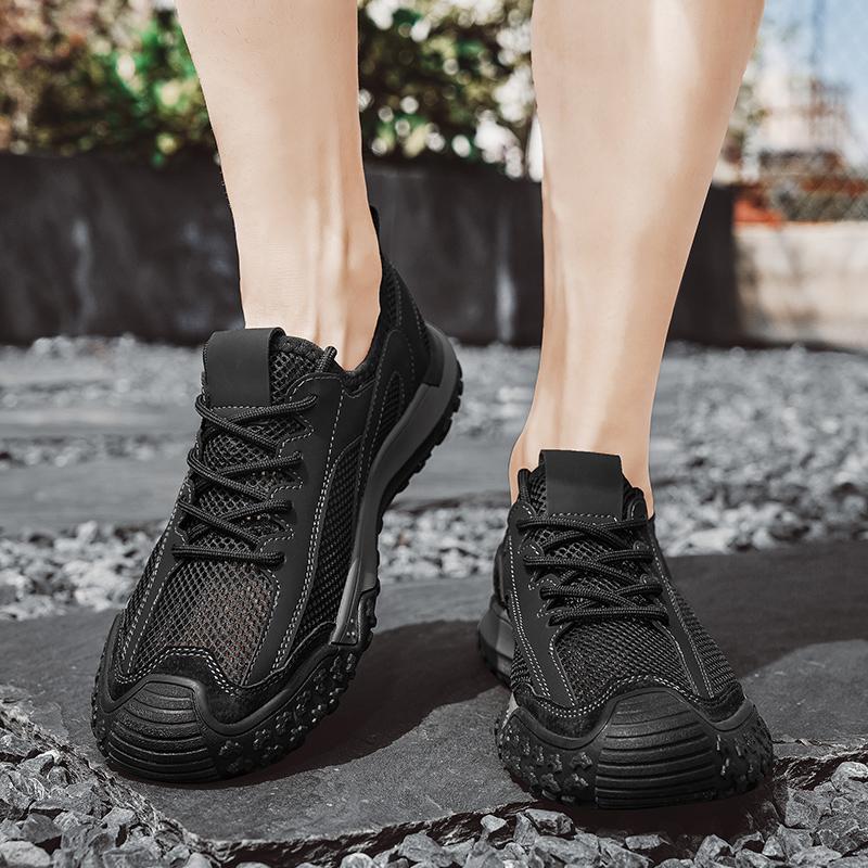 Fashion Men Casual Walking Footwear Men's Summer Mesh Breathable Flats Low Top Sporty Casual Shoes Lightweight Outdoor Men's Sneaker