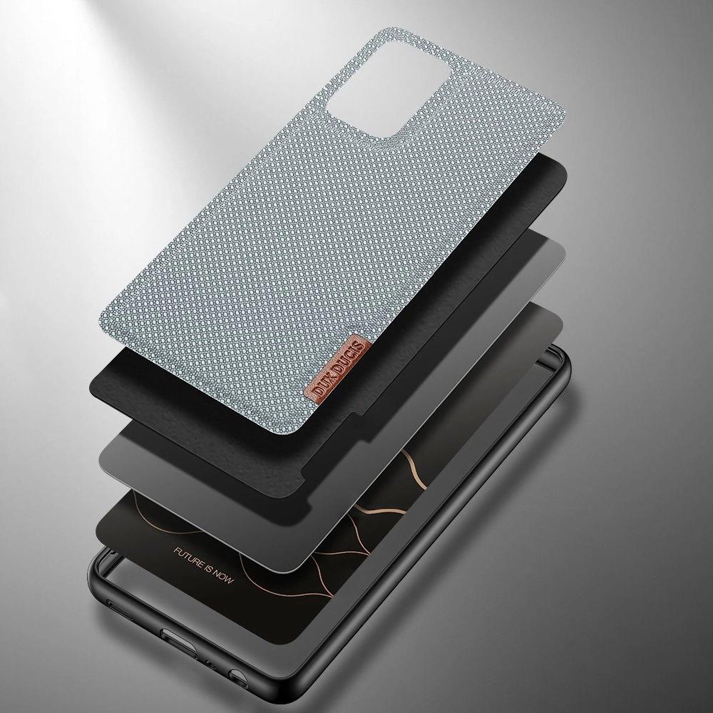 Dux Ducis Fino Case Cover Covered with Nylon Material Samsung Galaxy A72 4G Grey