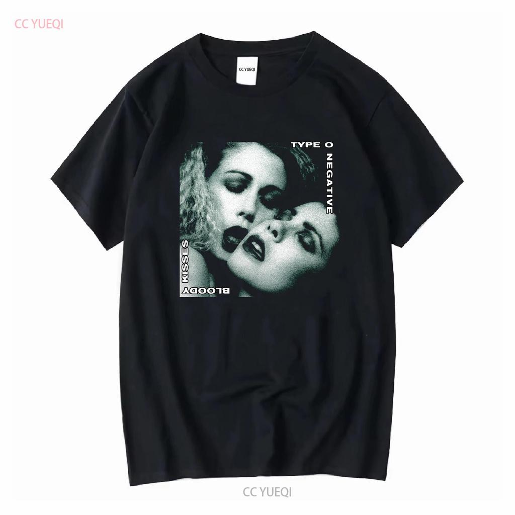Bloody Kisses T-shirt Type O Negative Vintage Album Inspirerad 90-tals Gotisk Metal Fan Merchandise långa eller korta ärmar vintage Tvättad