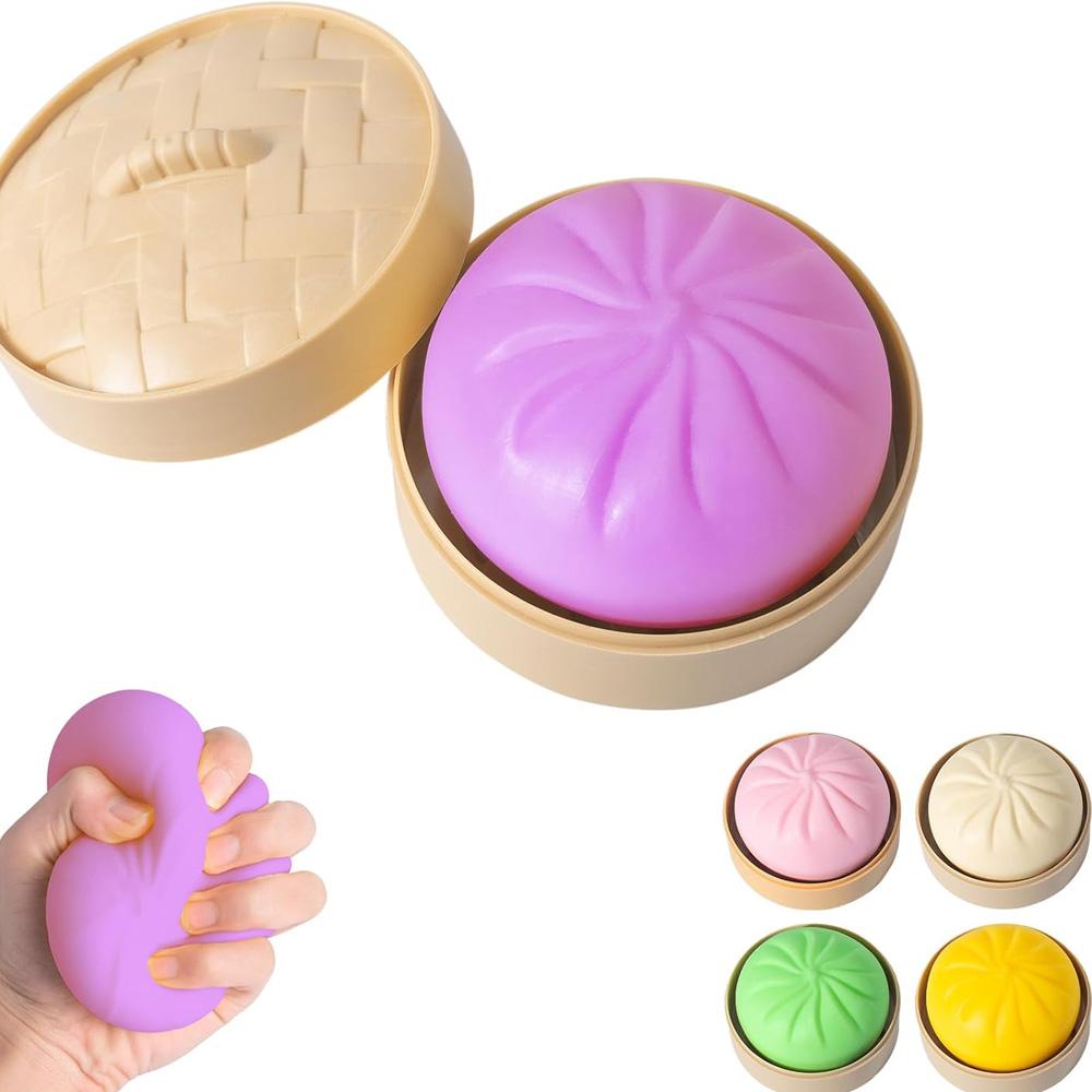 Dumpling Squishy Fidget Toys Steamed Bun Squeeze Toy Soft Stress Relief Anxiety Relief Decompression Dough Toy