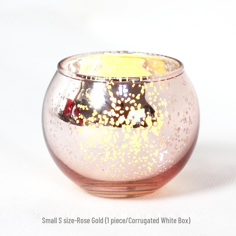 Electroplated Glass Scented Candle Holder - European & American Holiday Design