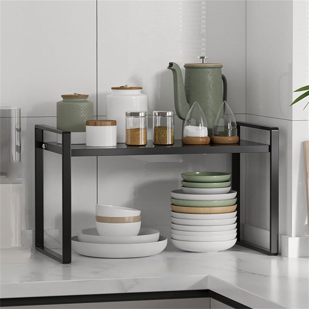 

Органайзер для кухонного шкафа, полка-стеллаж высотой 25 см, подставка для хранения посуды и кухонной утвари, держатель для специй A