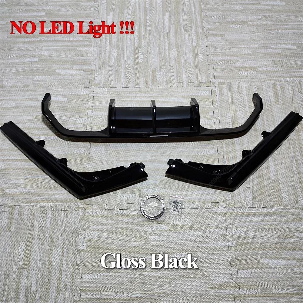 V Style Car Rear Bumper Lip Diffuser Spoiler Splitter With Led Light For BMW M3 F80 M4 F82 F83 2014-2020 Black Bodykits Tuning