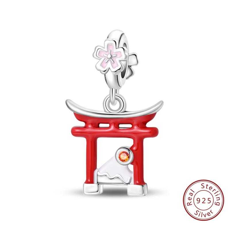 New Copper Charms Eiffel Tower Famous Scenic Spot Souvenirs Beads Fit Original Bracelets Fine Diy Jewelry Gifts