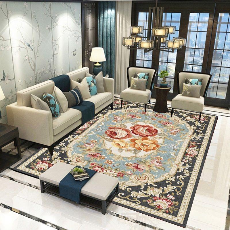 Chinese Style Living Room Carpet Coffee Table Floor Mat Chinese Style Study Bedroom Bedside Home Decoration Non-slip Floor Mat