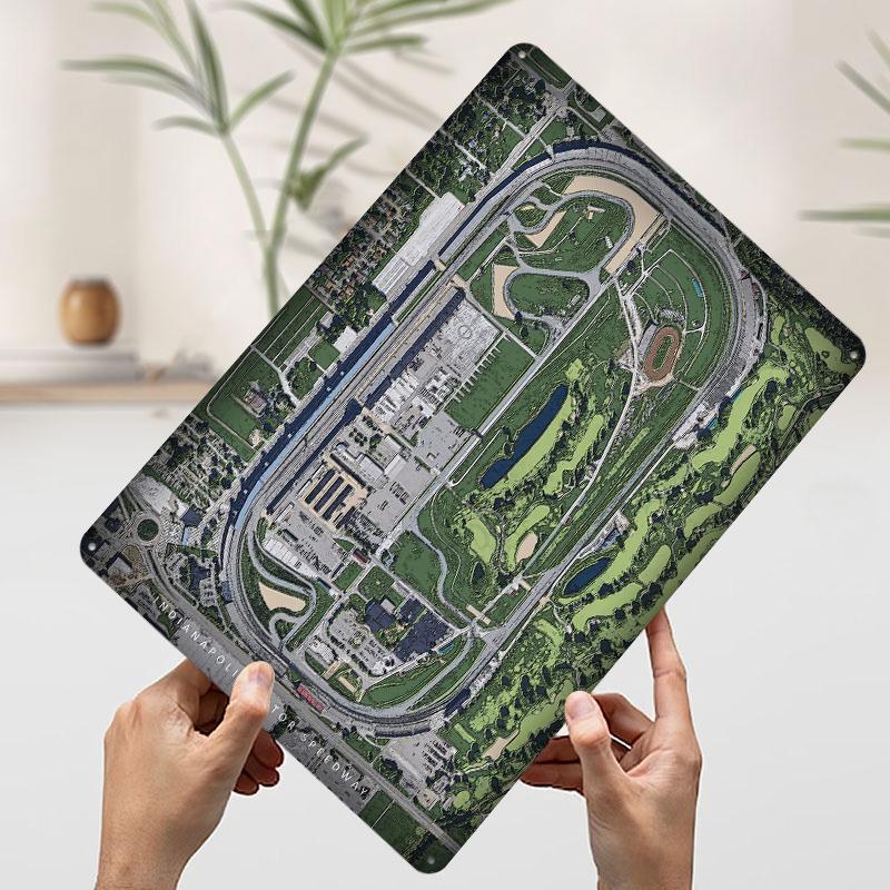 Indianapolis Motor Speedwa Poster Customized Wall Art Vintage Metal Signs Retro Tin Plaque for Man Cave Apartment Decoration 20x30cm（7.8x11.8inch）