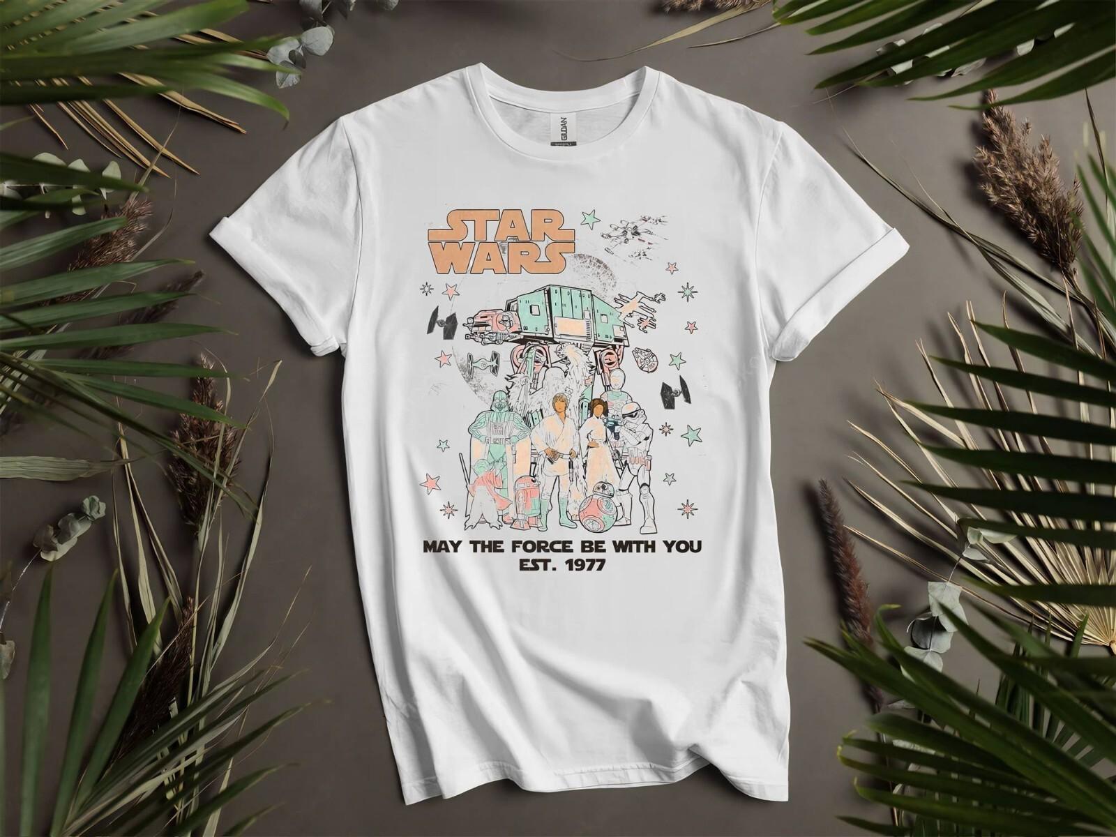 May the Force Be With You 1977 T-Shirt Mens Womens Tees Top T Shirt Mens Womens Tees Top Men Women Unisex Tshirt K538 4XL