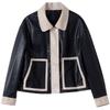 Hua Ge Di Qing Spring and Autumn New Genuine Leather Jacket Women's Sheepskin Short Jacket Single Leather Lapel Jacket