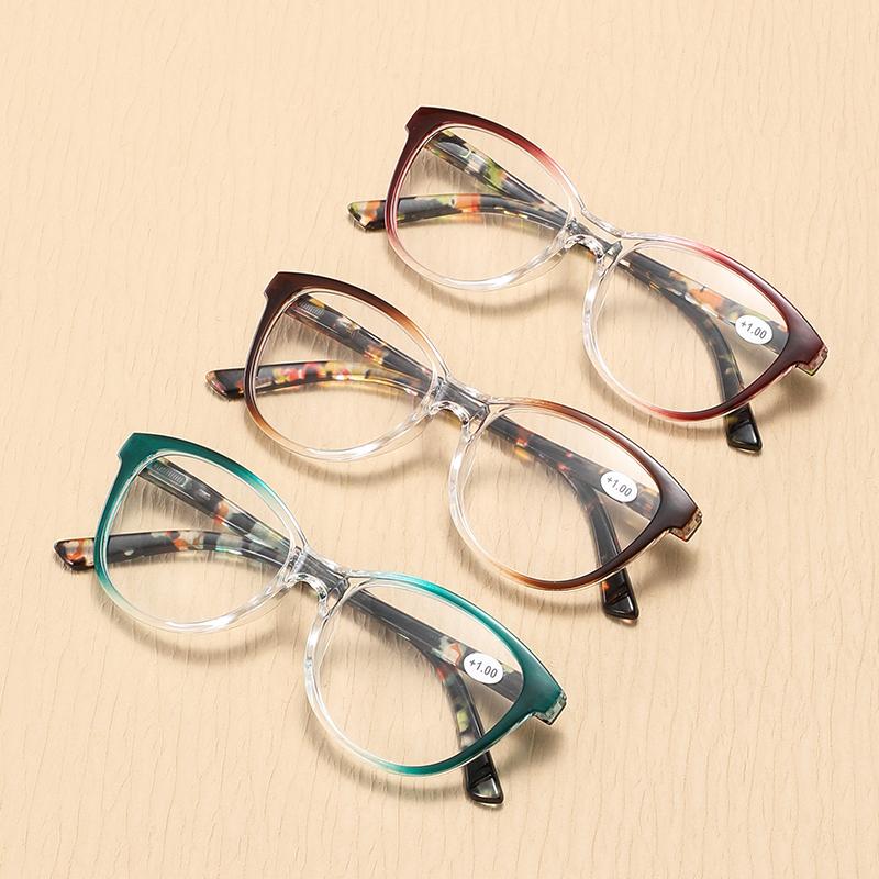 Fashion Cat Eye Reading Glasses Women Vintage Plastic Anti Blue Light Presbyopia Eyewear Hyperopia Eyeglasses Men +1 0 Colorful