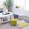 Stretch Round Stool Covers Linen Fabric Footstool Slipcovers Elastic Ottoman Cover Removable Chair Seat Case for Living Room
