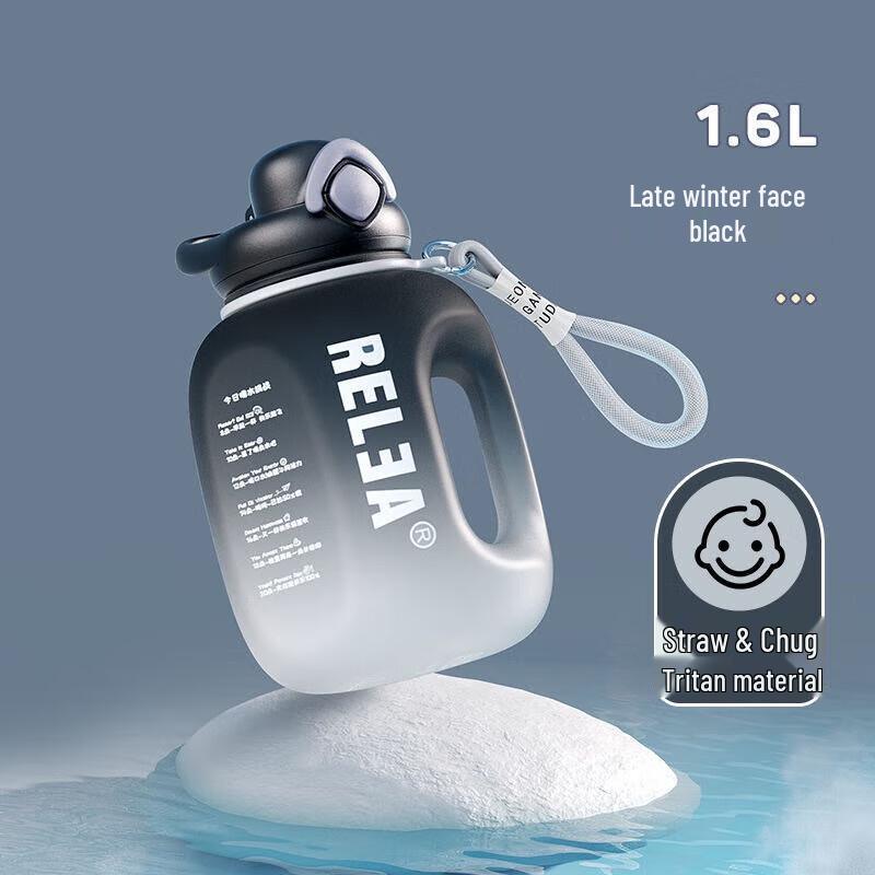RELEA Tritan Sports Water Bottle 1.6L with Straw