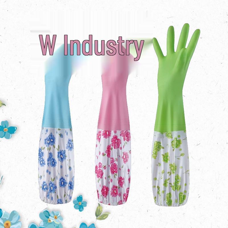 Winter Plus Waterproof Fleece Rubber Gloves - Extended Length for Kitchen and Household Cleaning