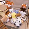 Mini Cute Little Fox Table Companion Doll Dolls Siamese Cat Plush Toys Office Ornaments Doll