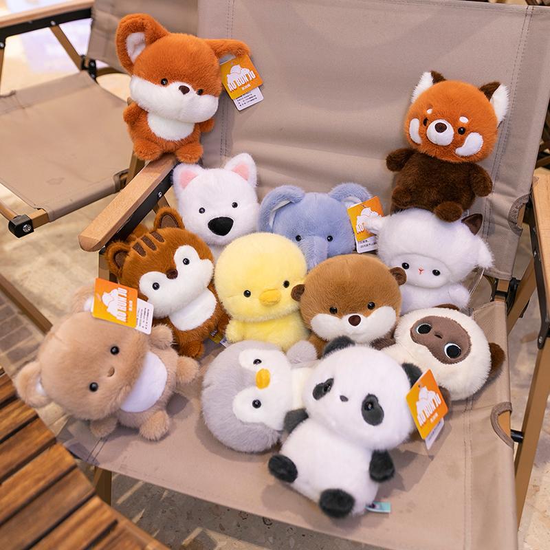 Mini Cute Little Fox Table Companion Doll Dolls Siamese Cat Plush Toys Office Ornaments Doll