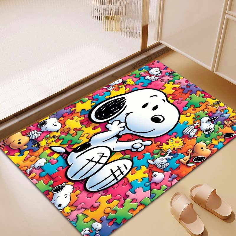 3D Snoopy anti-slip rug, suitable for living rooms, bedrooms, game rooms, sofas, home décor, doormats