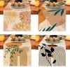 1pc Linen Table Runner Artistic Line Table Flags Kitchen Dining Decor Abstract Leaf Olive Branch Patterns Textured Fabric