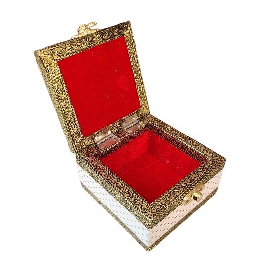 Handgefertigte Schmuckschatulle, Schmuckschatulle aus Holz, Schmuckschatulle für Hochzeiten, Gold,