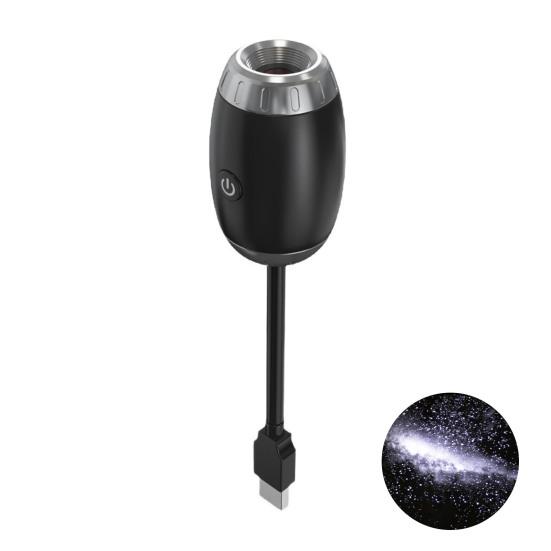 Автомобильный USB-проектор 360 градусов Регулируемая лампа проекции звездного неба 3 уровня яркости Для дома Спальни Автомобильная светодиодная лампа окружающего освещения C чёрный