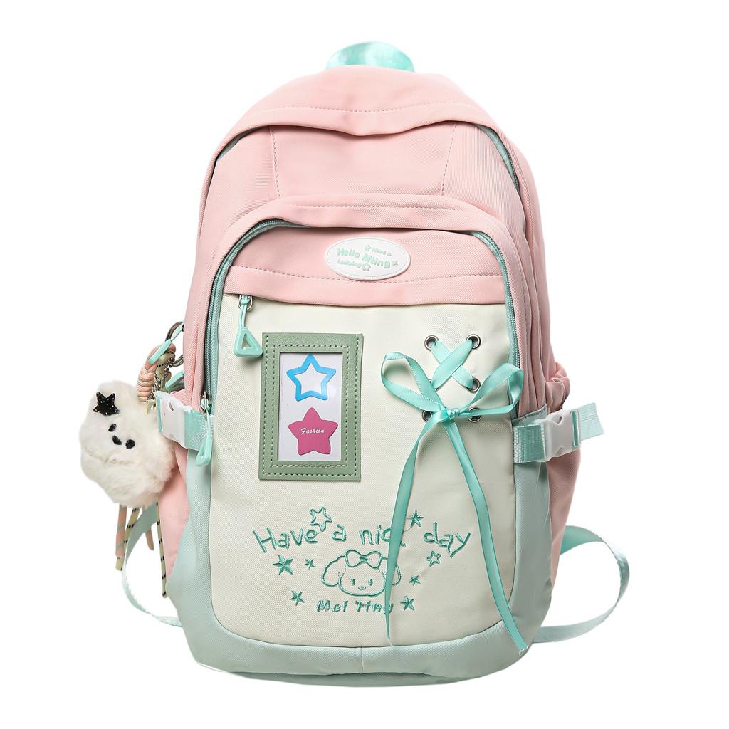 Schoolbag Backpack Female Trend Versatile Travel Backpack Large Capacity Casual Computer Bag Cute Versatile Male Student School Bag