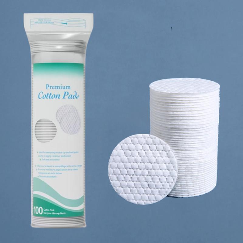 100pcs Thick Cotton Makeup Remover Pads - 3-Layer Water-Jet All-Cotton Rounds with Lock-Edge Design