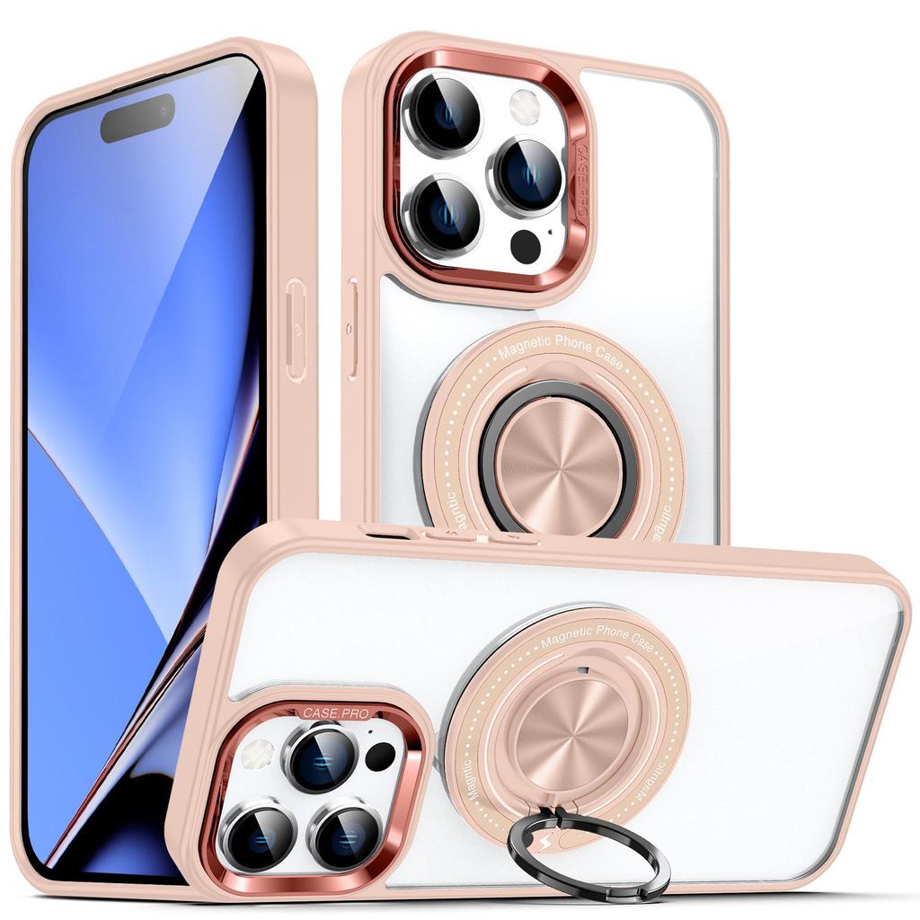Magnetic Rotating Ring Stand iPhone 17 Pro Max Case, Transparent & Drop-Proof