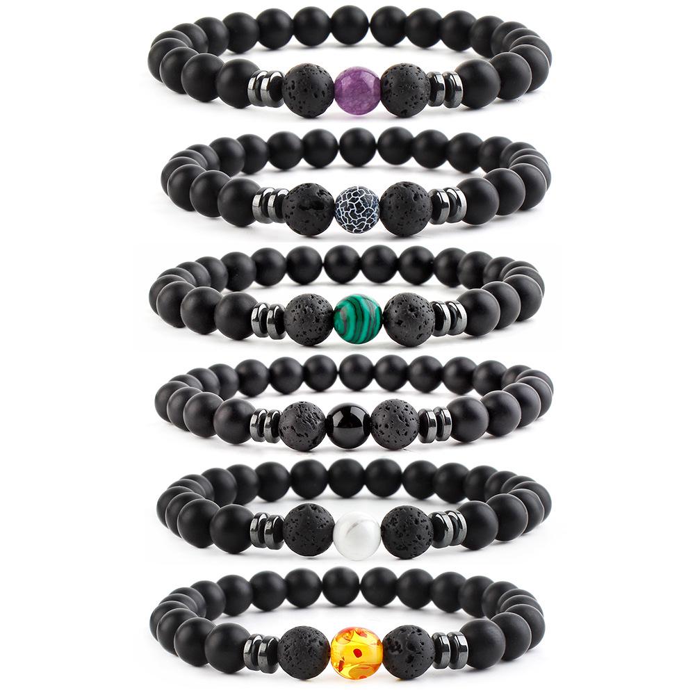 Sieben Chakra 8mm Steinperlen Yoga Armband