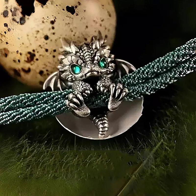 

Винтажный красный веревочный браслет-манжета с драконом для мужчин и женщин, регулируемый браслет, год этого животного, украшения-аксессуары на удачу зелёный