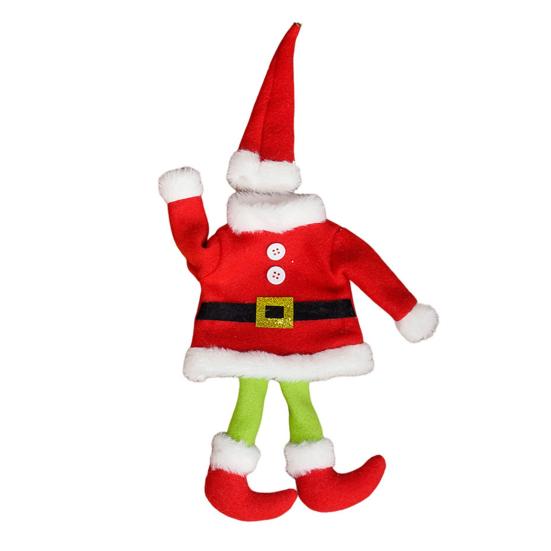 Santa Suit Wine Bottle Cover Christmas Wine Bottle Topper Covers with Leg And Hat Holiday Dining Table Centerpiece for Xmas Party Decor