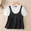 ZANZEA Women Casual Round Neck Summer Short Sleeve Patchwork T-Shirts