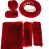 6pcs/Set Goddess Plush Car Steering Wheel Cover Rex Rabbit Hair Fluffy Steering Wheel Cover