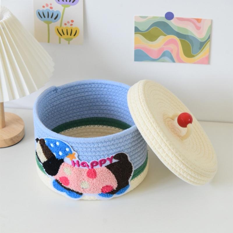 User friendly Kids Storage Box Cartoon Pattern Cotton Organizers For Bedroom Classroom Portable Toy Container