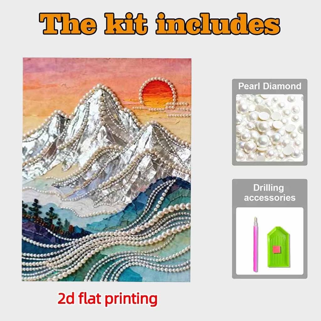 DIY Sunrise Pearl Art Painting for Home Wall Decor Pearl Gem Paintings Picture Arts Craft  for Adults/Beginners Gift Idea Home Decor Without Frame