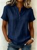 Camicia da Donna Estiva Casual Stampata a Bottoni con Scollo a Girocollo a Maniche Corte Ampia