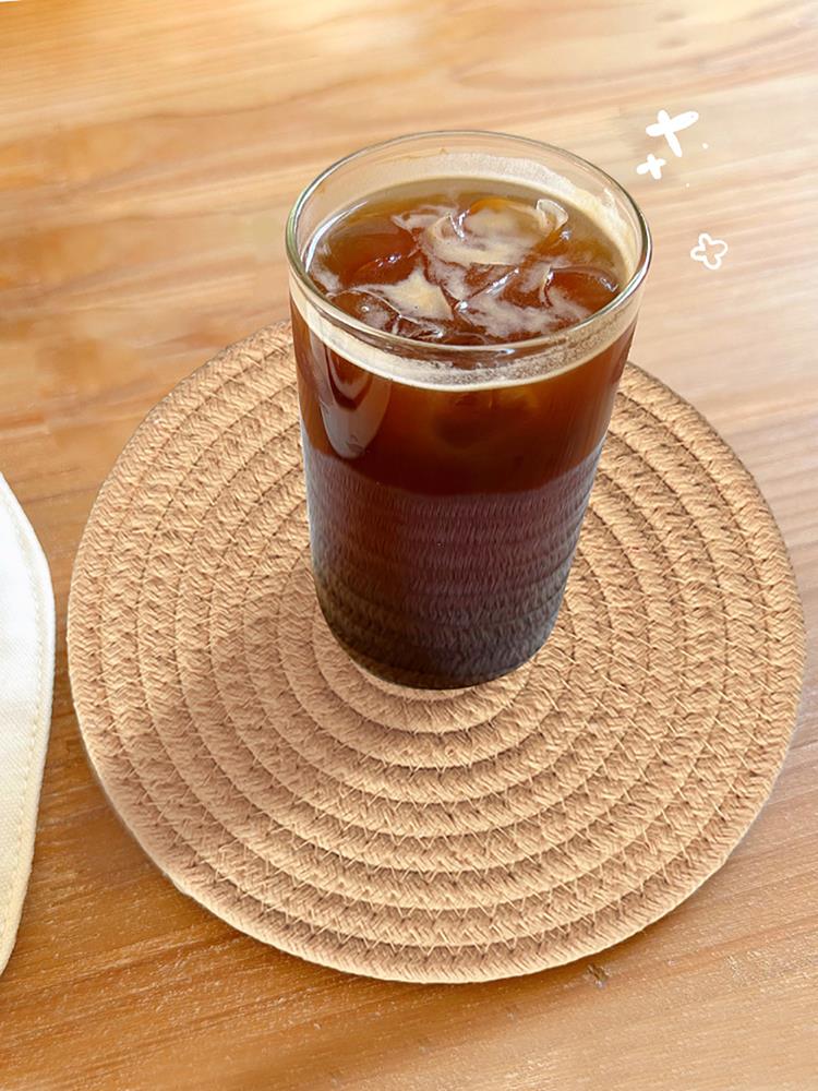 Multi Sized Plant Mat Round Woven Mats Simple Household Thick Heat Insulation Placemats Anti Scald Table With Thick Cushion