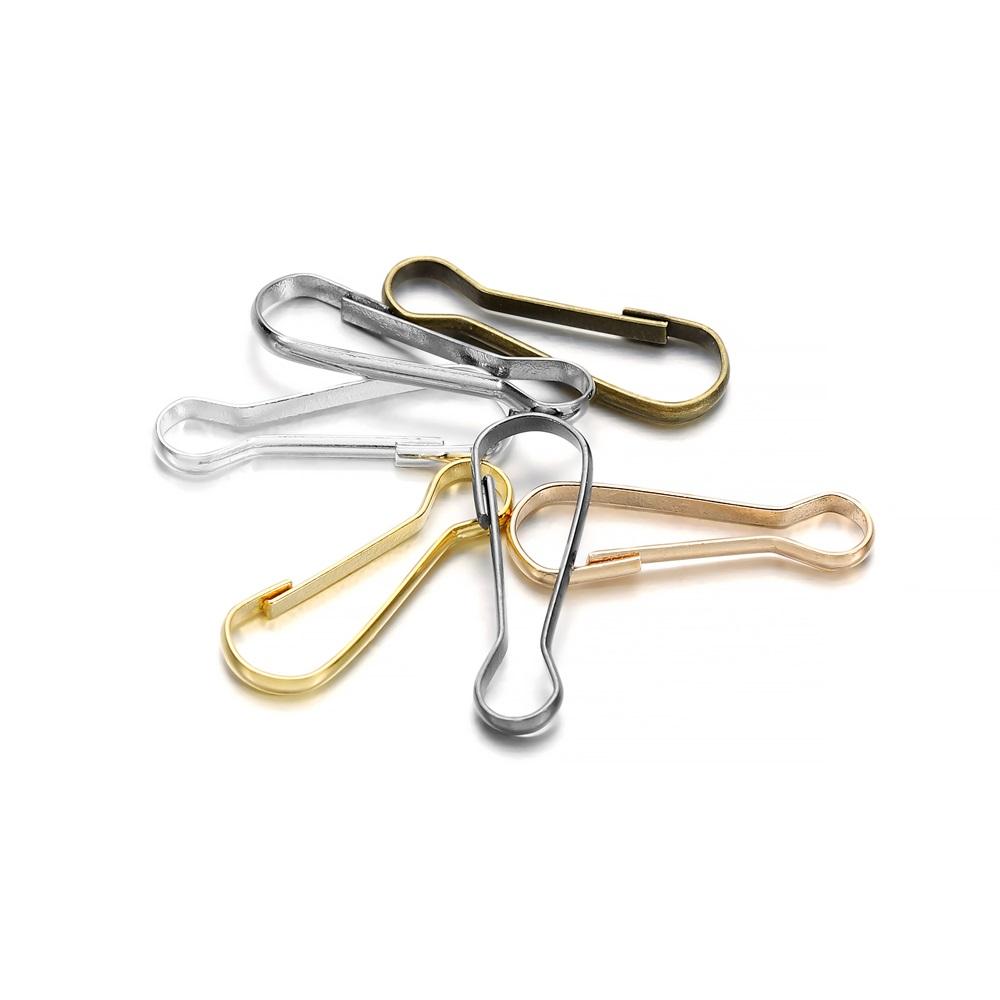 100Pcs/Lot Metal Snap Lanyard Clip Hook Gourd Buckle Connector for DIY Keychain Camping Hanging Buckle Jewelry Making Supplies