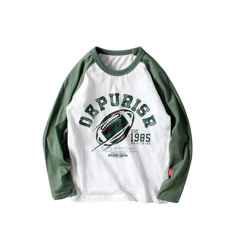 Kids' Pure Cotton Long Sleeve T-shirt - Spring 2025 Korean Style for Boys