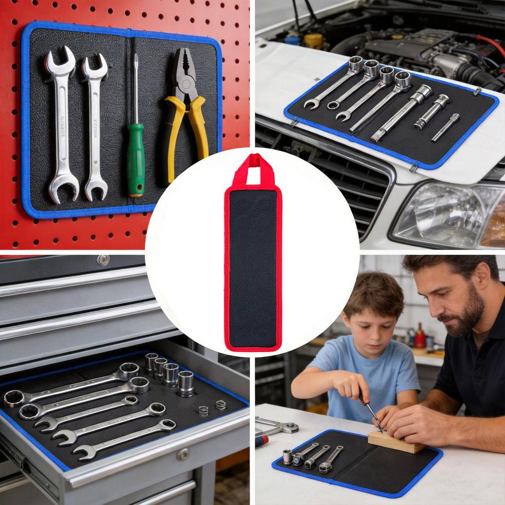 Magnetic Tool Holder Pad Magnetic Parts Holder Tray with Handles Flexible Tool Organizer Mat for Garage Car Repair Workshop
