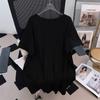 Plus Size V-Neck Slimming Short-Sleeve Mid-Length Women's T-Shirt (200/300/350 Jin)