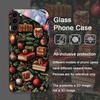 Bookshelf Christmas Decorations Print Tempered Glass Phone Case for Samsung Galaxy S25 Ultra S24 S23 Plus S22 S21 S20FE 5G Cover