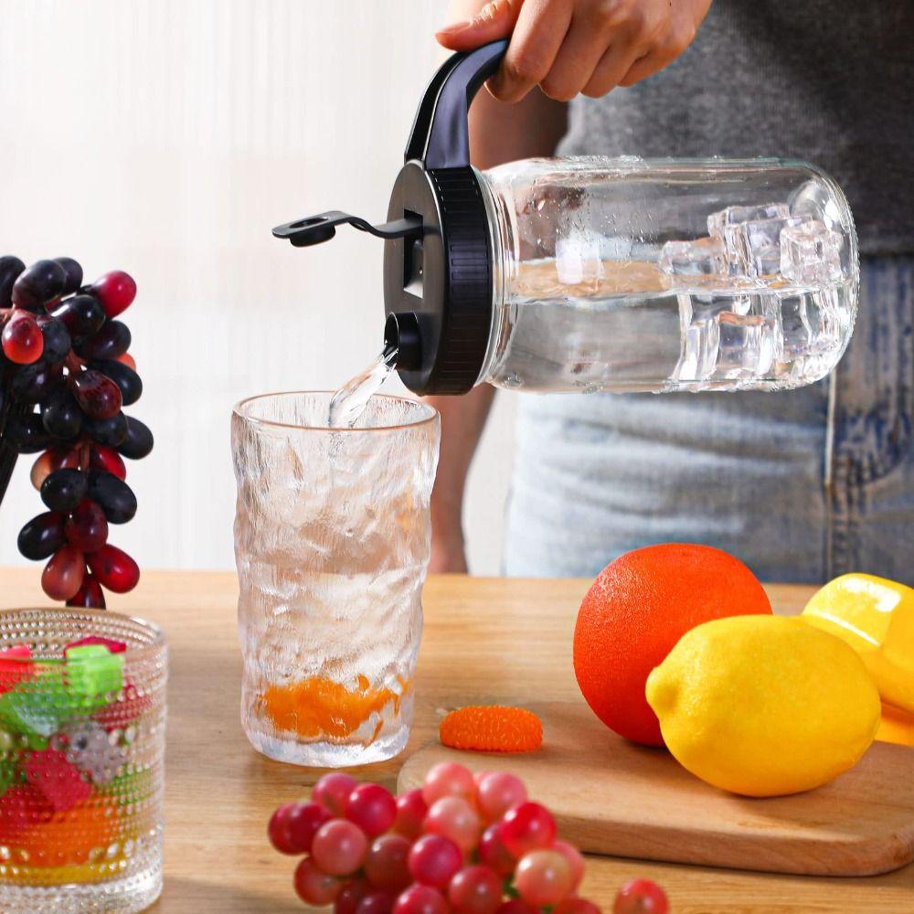 5 Pack Jar Not Included Pour Spout Lids with Handle Colorful Reusable Plastic Flip Cap Lid Kitchen